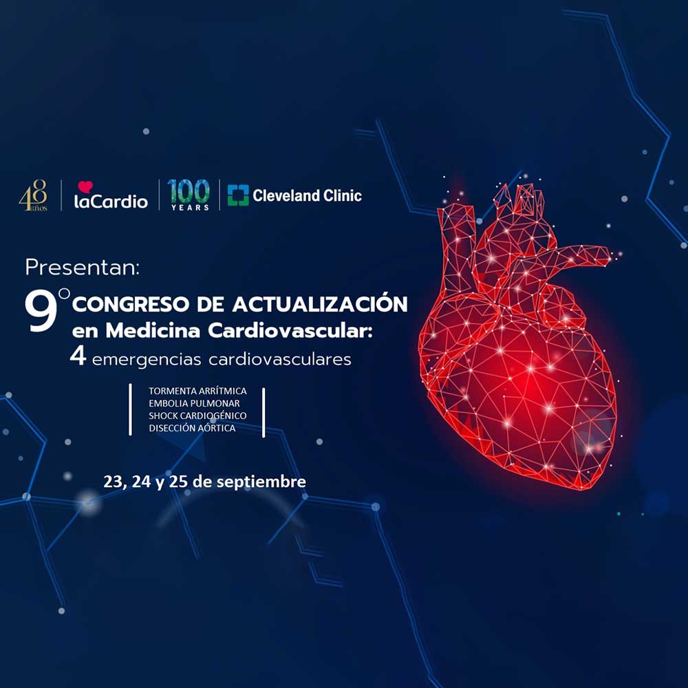 Agenda 9º congreso de actualización en medicina cardiovascular LaCardio y Cleveland Clinic