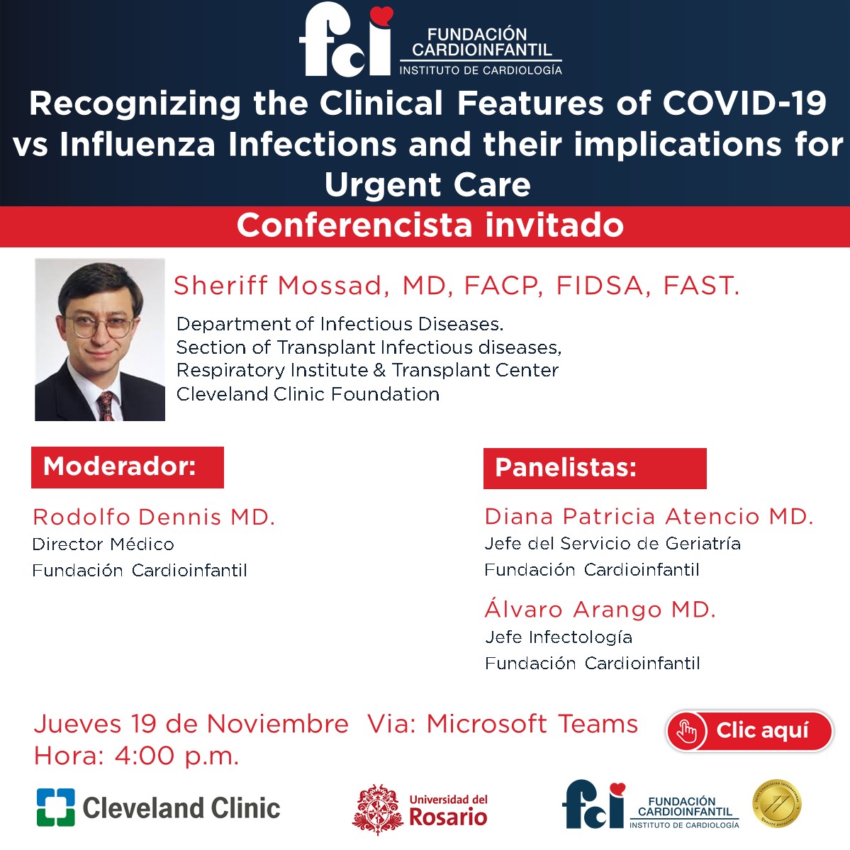 Webinar: Recognizing the Clinical Features of COVID-19 vs Influenza Infections and their implications for Urgent Care