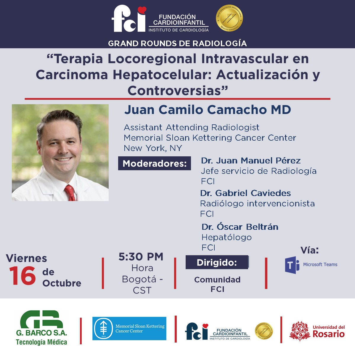 Webinar: “Terapia Locoregional Intravascular en Carcinoma Hepatocelular: Actualización y Controversias