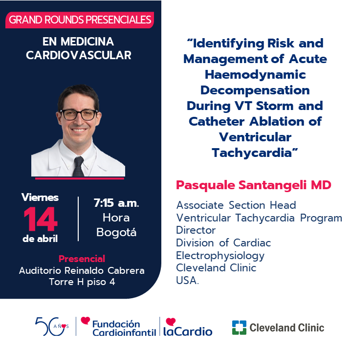 Grand Rounds Presenciales en Medicina Cardiovascular: “Identifying Risk and Management of Acute Haemodynamic Decompensation During VT Storm and Catheter Ablation of Ventricular Tachycardia”