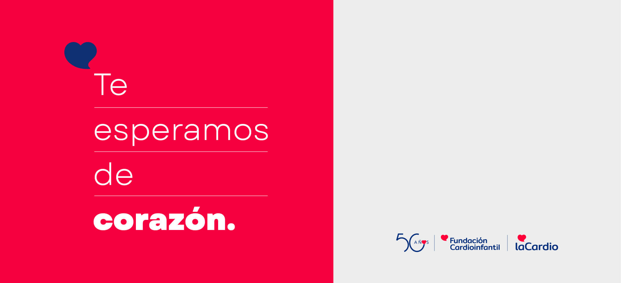 Te esperamos de corazón